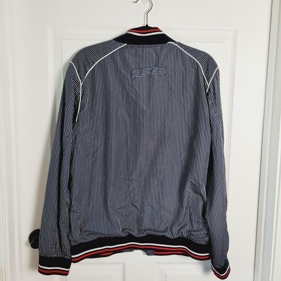 Cultural Revolution Jacket Mens Large Bomber Full Zip Retro White Stripe 70s - Picture 7 of 15